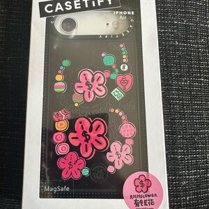 Casetify iPhone Case with Pink Floral and Graphic Design